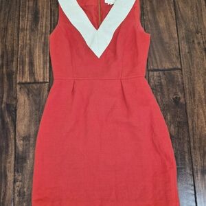 Kate Spade Red and Oat Linen James Dress Size 0